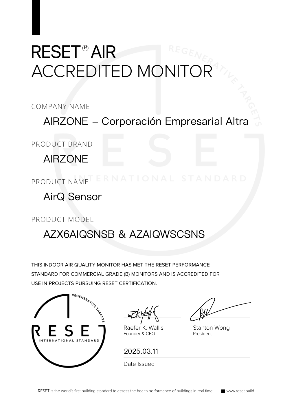 RESET_certificate_AIRZONE_AirQ Sensor